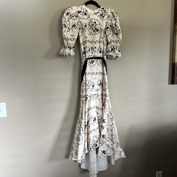 ANTONIO MELANI x NICOLA BATHIE EMILIA FLORAL PRINT DROP WAIST DRESS. - Picture 7 of 14